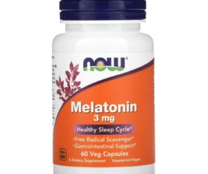 NOW Foods, Mélatonine, 3 mg, 60 capsules végétales