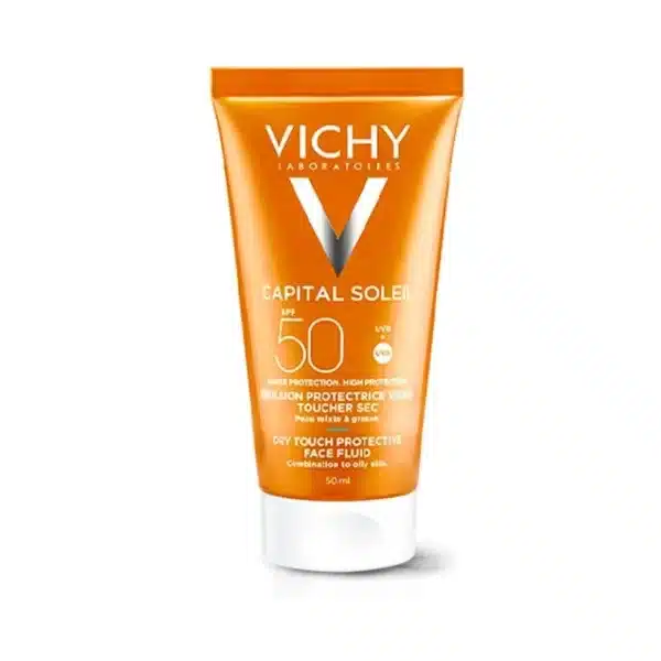 Vichy-Capital-Soleil-SPF50-Emulsion-Protectrice-Visage-Toucher-Sec-–-Peaux-Mixtes-a-Grasses-50ml-600x600
