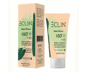 Eclin Crème Solaire Mat+ Pores SPF50+ 50ml – Peaux à Imperfections