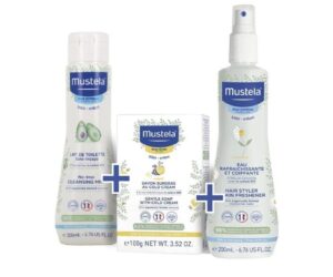Mustela Pack Mini Shampooing Doux + Crème Change + Savon Surgras