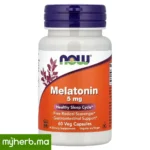 NOW Foods Mélatonine 5 mg 60 capsules végétariennes