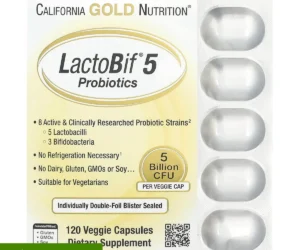 California Gold Nutrition LactoBif 5 Probiotiques 5 milliards UFC 120 Capsules