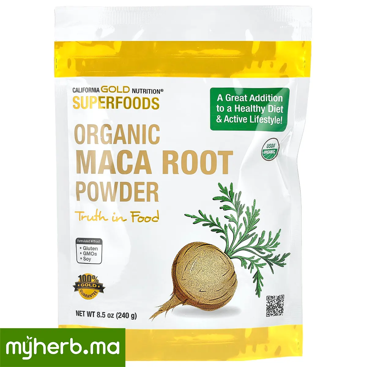 California Gold Nutrition Maca en Poudre Bio 240 g California Gold Nutrition Maca péruvienne biologique en poudre 240 g