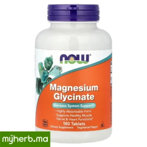 NOW Foods Glycinate de Magnésium 100 mg 180 comprimés