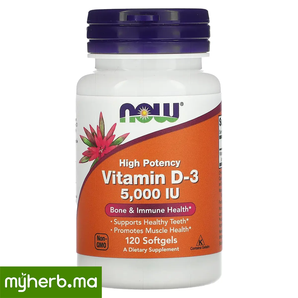 NOW Foods Vitamine D3 5000 UI NOW Foods Vitamine D3 5000 UI 125 µg 120 capsules